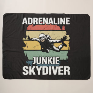 Adrenaline Junkie Skydiver Sherpa Blanket