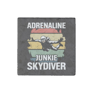 Adrenaline Junkie Skydiver Stone Magnet