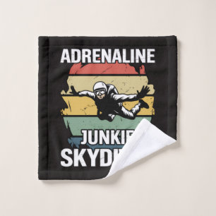 Adrenaline Junkie Skydiver Wash Cloth