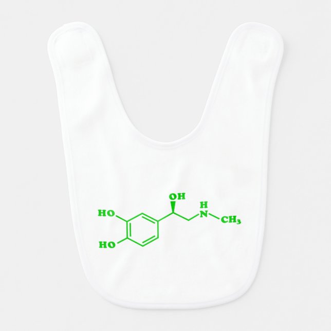 Adrenaline Molecular Chemical Formula Baby Bib (Front)