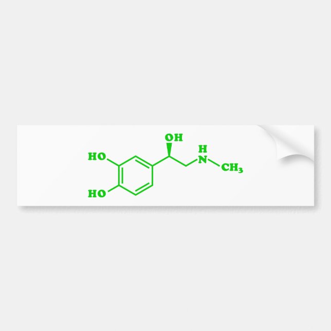 Adrenaline Molecular Chemical Formula Bumper Sticker (Front)