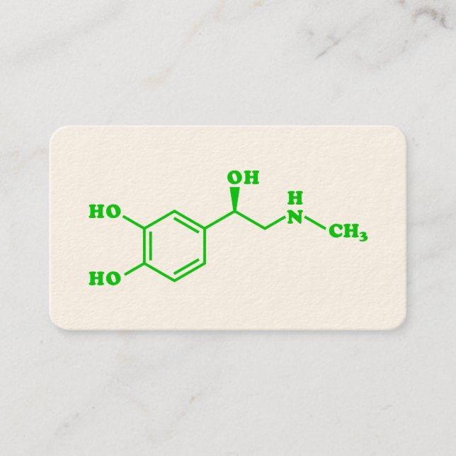 Adrenaline Molecular Chemical Formula Business Card (Front)