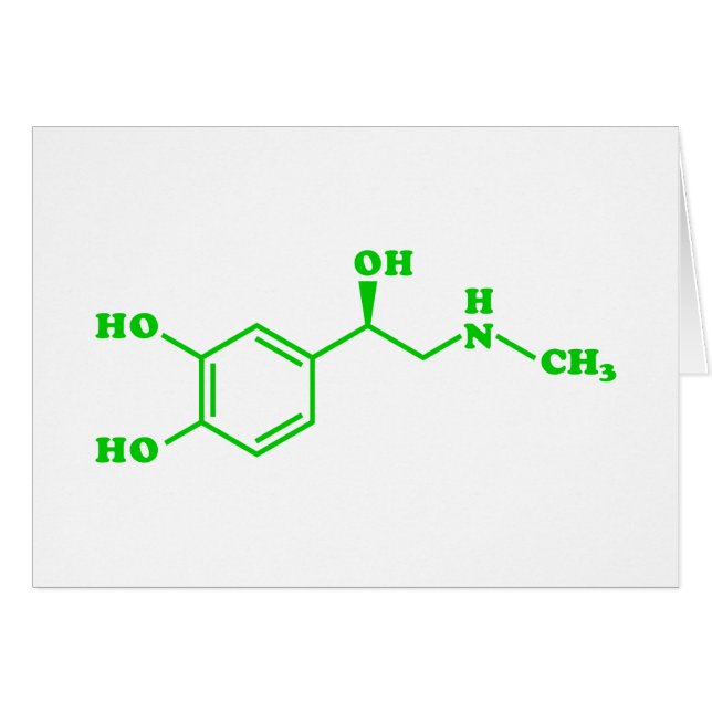 Adrenaline Molecular Chemical Formula Cards (Front Horizontal)