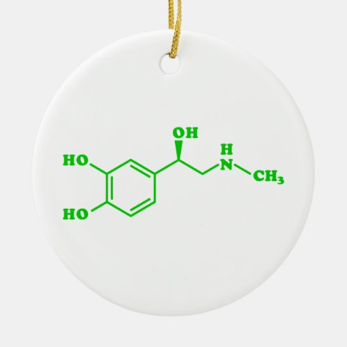 Adrenaline Molecular Chemical Formula Ceramic Ornament