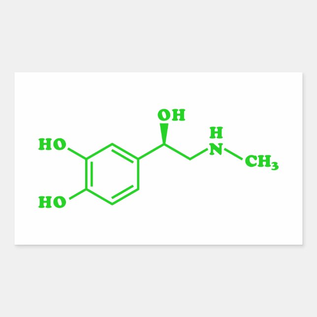 Adrenaline Molecular Chemical Formula Rectangular Sticker (Front)