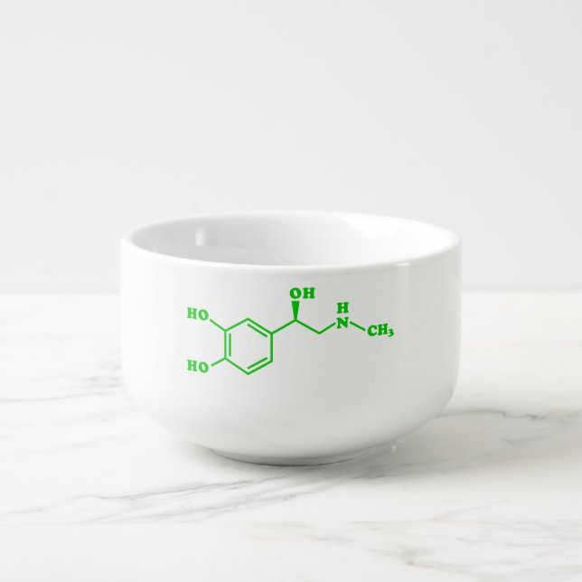 Adrenaline Molecular Chemical Formula Soup Mug (Front)