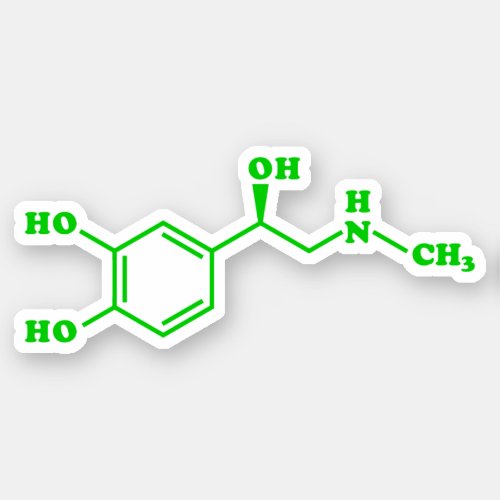 Adrenaline Molecular Chemical Formula Sticker
