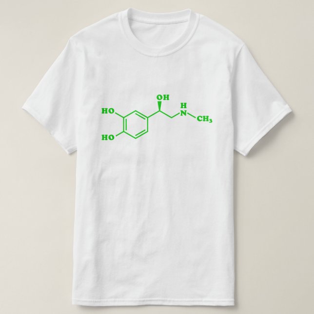 Adrenaline Molecular Chemical Formula T-Shirt (Design Front)