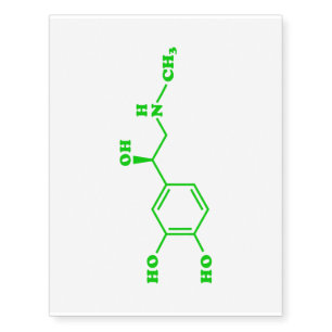 Adrenaline Molecular Chemical Formula Temporary Tattoos