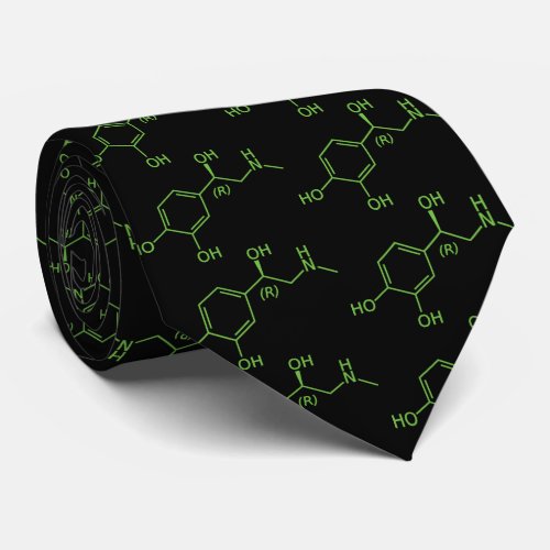 Adrenaline Molecule Chemical Diagram Neck Tie