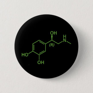 Adrenaline Molecule Chemical Diagram Pinback Button