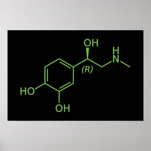 Adrenaline Molecule Chemical Diagram Poster
