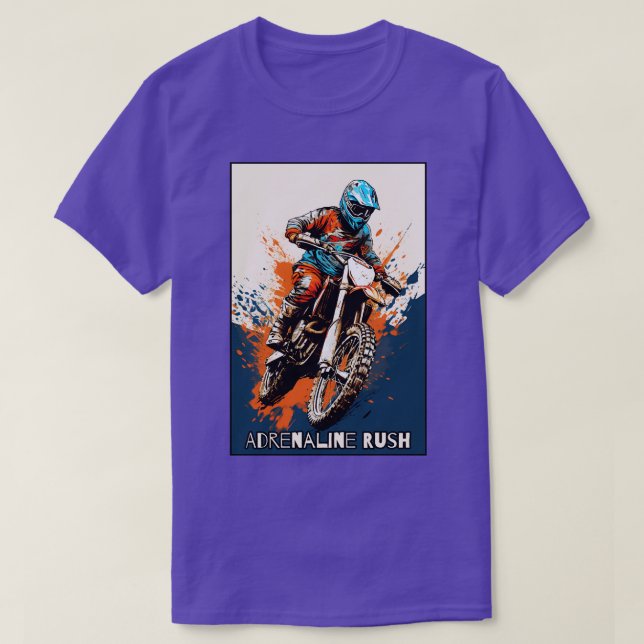 Adrenaline Rush Dirt Riding Motocross T-Shirt (Design Front)
