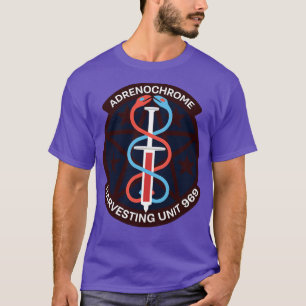 adrenochrome conspiracy emblem satire T-Shirt