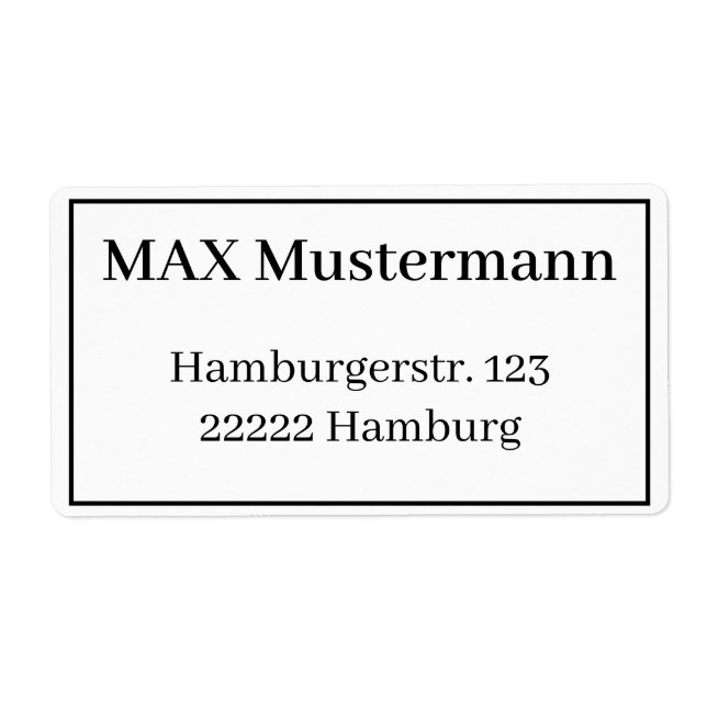 Adressaufkleber Vorlage Label (Front)