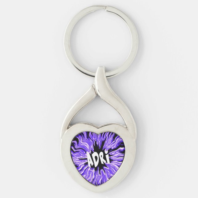 Adri Name Star in Purple Keychain (Front)