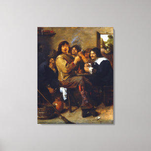 Adriaen Brouwer The Smokers Canvas Print