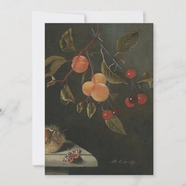 Adriaen Coorte - Still life with a Butterfly, Apri Invitation (Front)