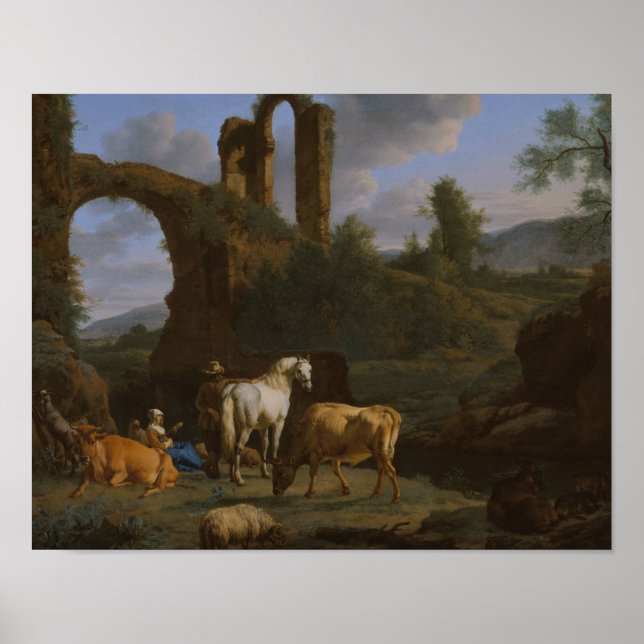 Adriaen van de Velde - Pastoral Landscape Poster (Front)