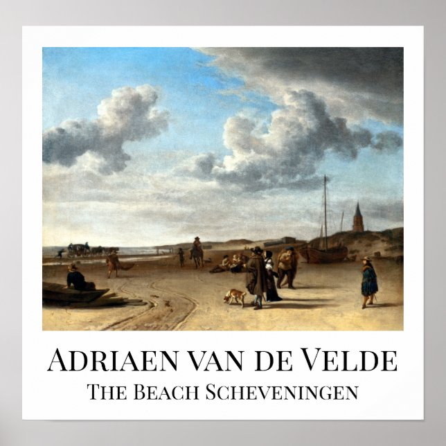 Adriaen van de Velde The Beach Scheveningen Poster (Front)