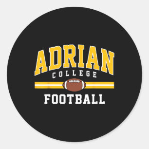 Adrian College Football Arch Vintage Design For Me Classic Round Sticker