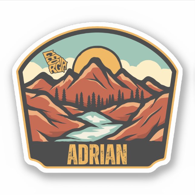 Adrian, Georgia Sticker (Front)