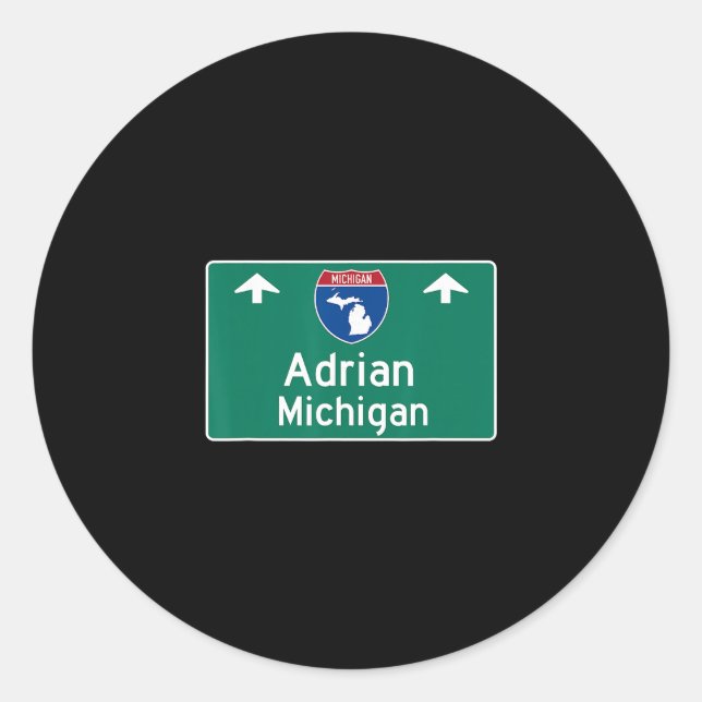 Adrian Michigan Mi Interstate Highway Vacation Sou Classic Round Sticker (Front)