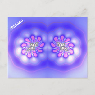 ADRIANA ~ 3D Fractal Design ~ Pink Blue Mauve ~  Postcard