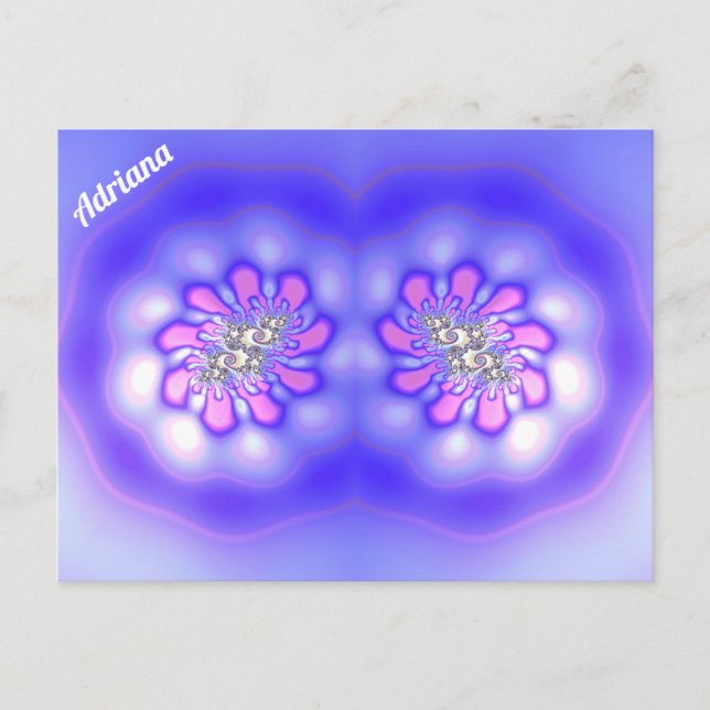 ADRIANA ~ 3D Fractal Design ~ Pink Blue Mauve ~  Postcard (Front)