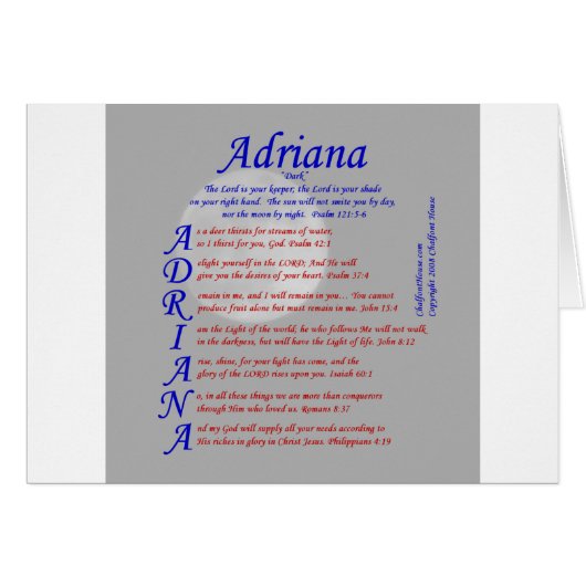 Adriana Acrostic Cards (Front Horizontal)