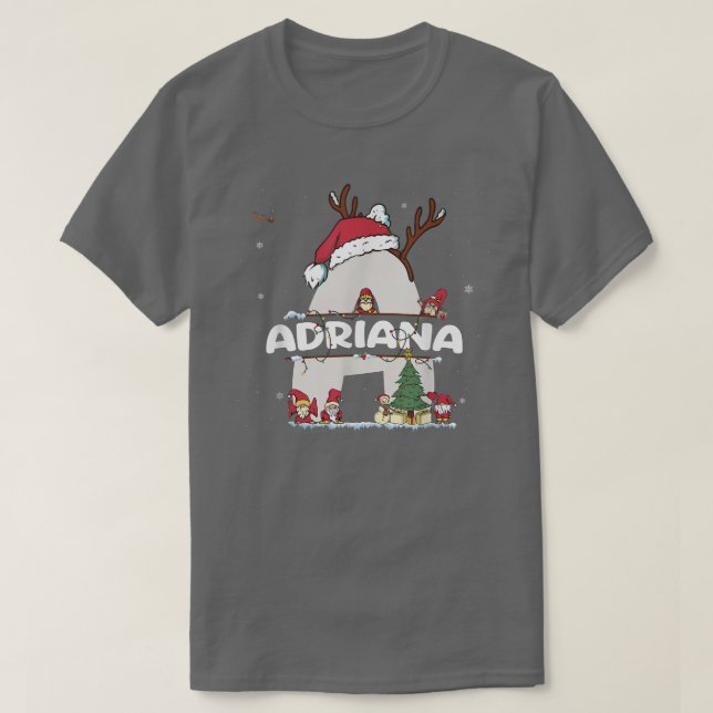 Adriana Christmas  w Adriana Name for funny Xmas  T-Shirt (Design Front)