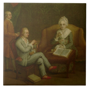 Adriana Giustinian Barbarigo and her Son Gerolamo Ceramic Tile