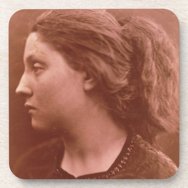 Adriana (sepia photo) beverage coaster (Front)