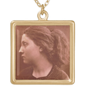 Adriana (sepia photo) gold plated necklace