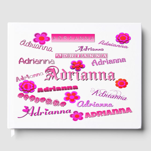 Adrianna Floral Pop Art  Guest Book (Front)