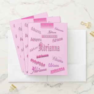 Adrianna - Pink on Pink Pocket Folder