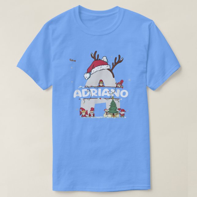 Adriano Christmas Shirt w Adriano Name for funny X (Design Front)