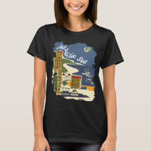 Adriatic Sea Coast Harbor Retro Travel T-Shirt