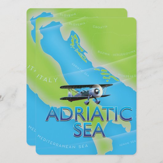 Adriatic Sea Flight map (Front/Back)