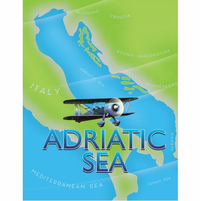 Adriatic Sea Flight map Cutout (Front)