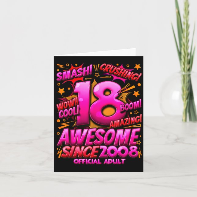 Adult 18 Year Old For Boys 18th Birthday Boy  Card (Front)