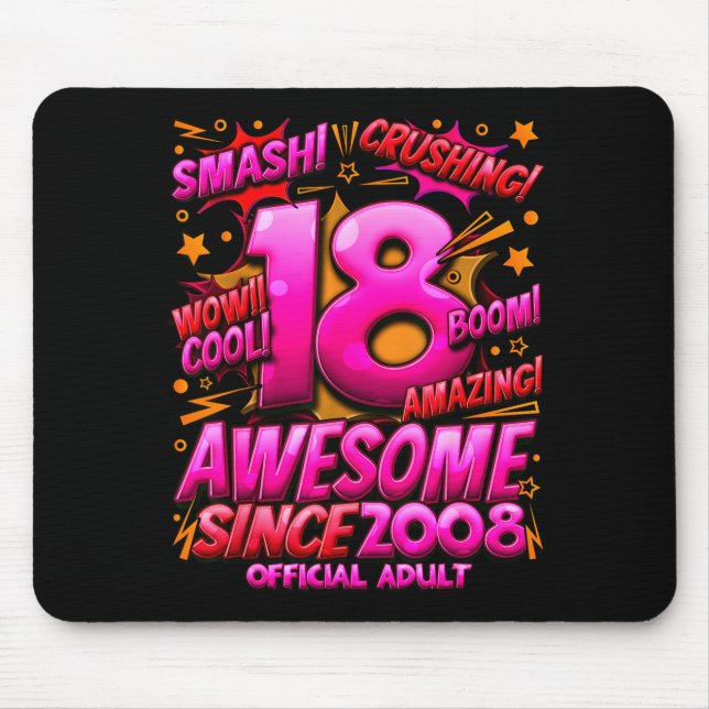 Adult 18 Year Old For Boys 18th Birthday Boy  Mouse Pad (Front)