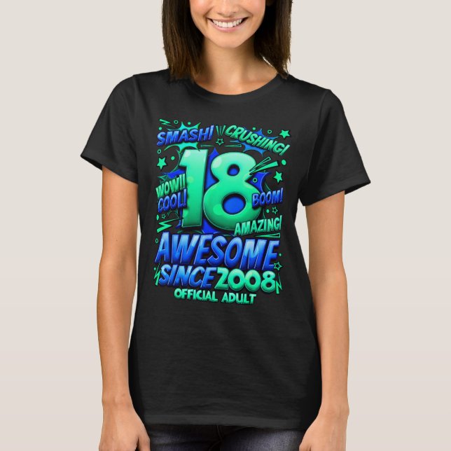 Adult 18 Year Old For Boys 18th Birthday Boy  T-Shirt (Front)