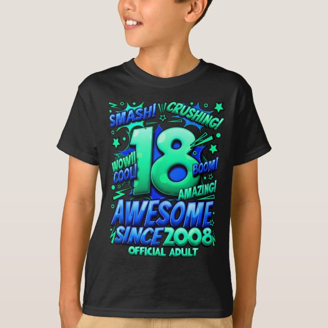 Adult 18 Year Old For Boys 18th Birthday Boy  T-Shirt (Front)