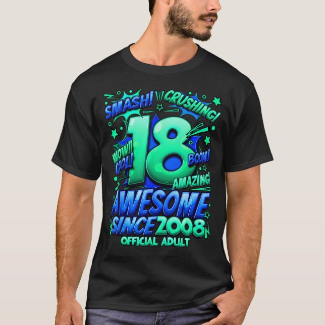 Adult 18 Year Old For Boys 18th Birthday Boy  T-Shirt (Front)