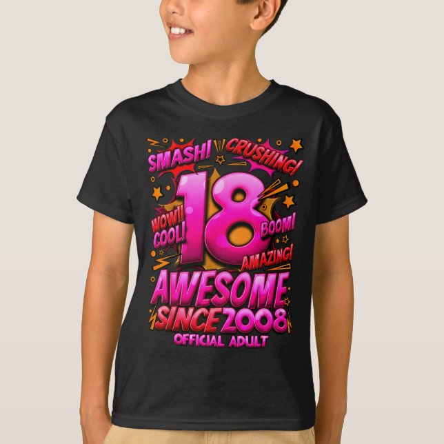 Adult 18 Year Old For Boys 18th Birthday Boy  T-Shirt (Front)
