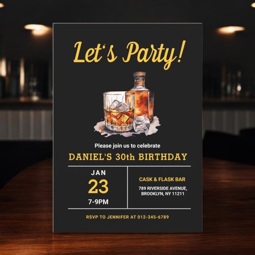 Adult 30 Years Whiskey Bourbon Birthday Party