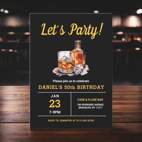 Adult 50 Years Whiskey Bourbon Birthday Party