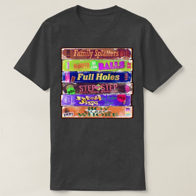 Adult 90s VHS T-Shirt (Design Front)
