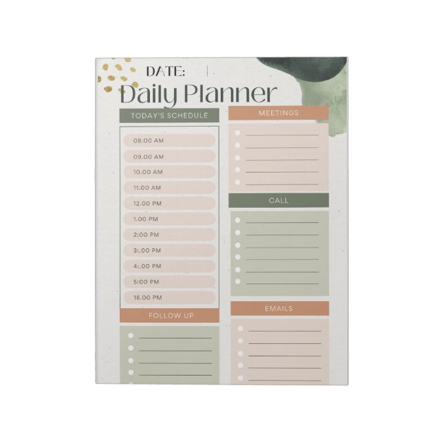 Adult ADHD Daily Planner Notepad (Rotated)